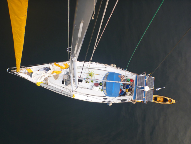 Vogelperspektive vom Mast